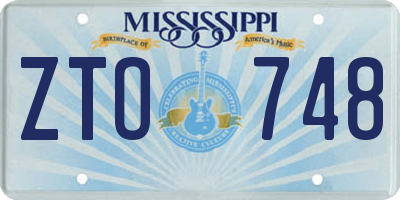 MS license plate ZTO748