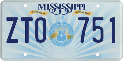 MS license plate ZTO751