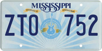 MS license plate ZTO752