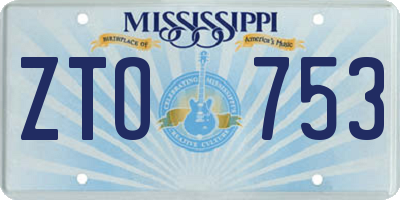 MS license plate ZTO753