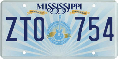 MS license plate ZTO754