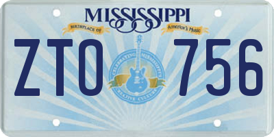 MS license plate ZTO756