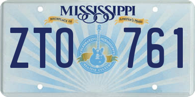 MS license plate ZTO761