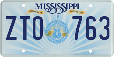 MS license plate ZTO763