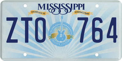 MS license plate ZTO764