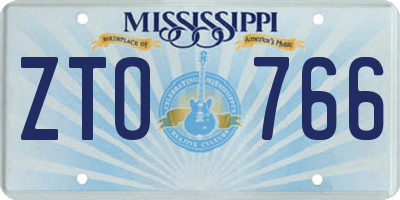 MS license plate ZTO766