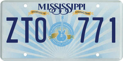 MS license plate ZTO771