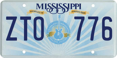 MS license plate ZTO776