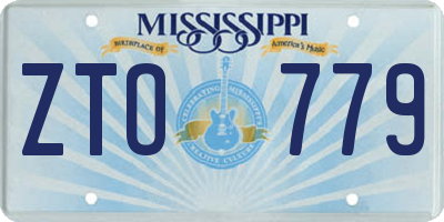 MS license plate ZTO779