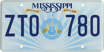 MS license plate ZTO780
