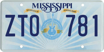 MS license plate ZTO781