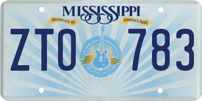 MS license plate ZTO783