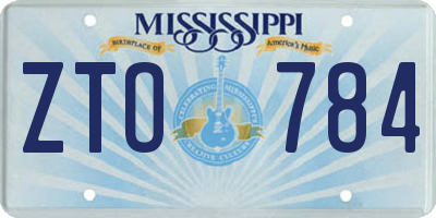 MS license plate ZTO784
