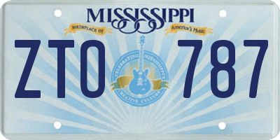 MS license plate ZTO787