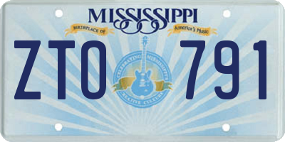 MS license plate ZTO791