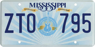 MS license plate ZTO795