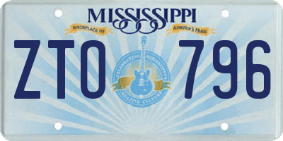 MS license plate ZTO796