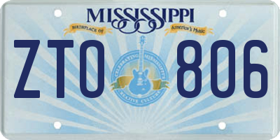 MS license plate ZTO806