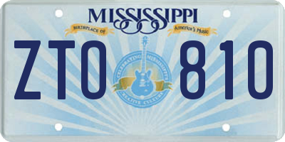 MS license plate ZTO810