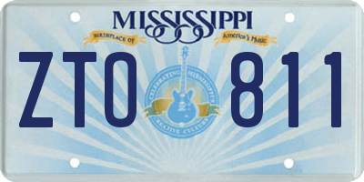 MS license plate ZTO811