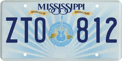 MS license plate ZTO812