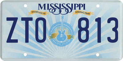 MS license plate ZTO813