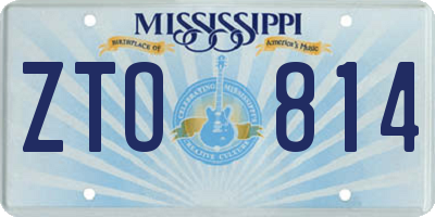 MS license plate ZTO814