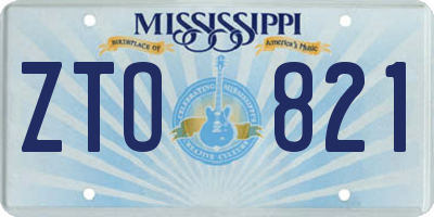 MS license plate ZTO821