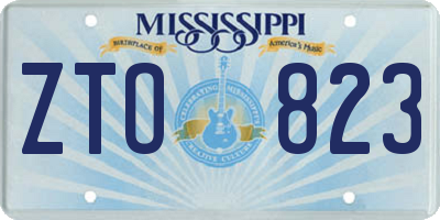 MS license plate ZTO823