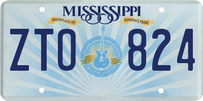 MS license plate ZTO824