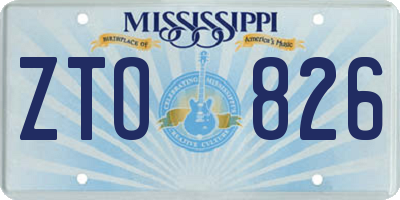 MS license plate ZTO826