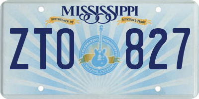 MS license plate ZTO827