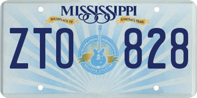 MS license plate ZTO828