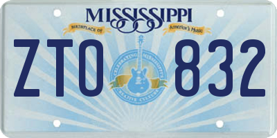 MS license plate ZTO832