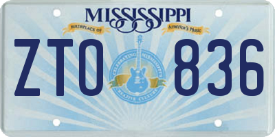 MS license plate ZTO836