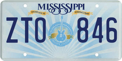MS license plate ZTO846
