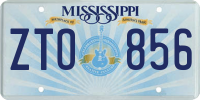 MS license plate ZTO856