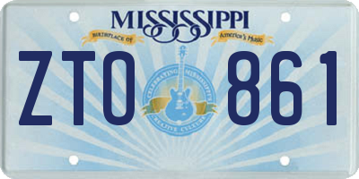 MS license plate ZTO861
