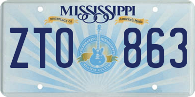 MS license plate ZTO863