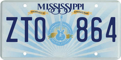 MS license plate ZTO864