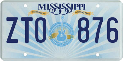 MS license plate ZTO876