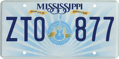 MS license plate ZTO877