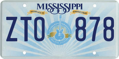 MS license plate ZTO878