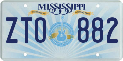 MS license plate ZTO882