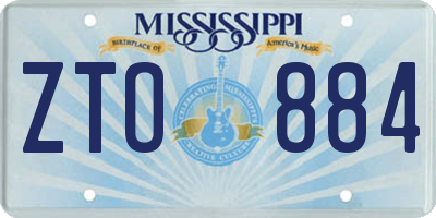 MS license plate ZTO884