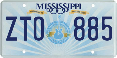 MS license plate ZTO885