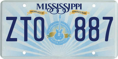 MS license plate ZTO887