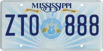MS license plate ZTO888