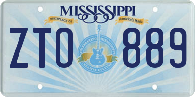 MS license plate ZTO889