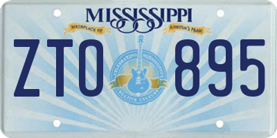 MS license plate ZTO895